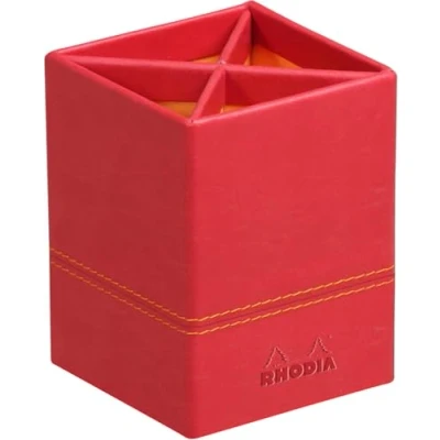 Afbeelding van RHODIA 318913C pennenkoker klaprozen 8 x 11 cm sellier oranje buiten kunstleer collectie Home Office Rhodiarama organisatie voor kantoor en opslag design