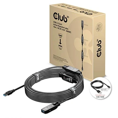 Afbeelding van club3D USB kabel 3.2 Gen1 (USB 3.0 / 3.1 Gen1) 15.00 m Zwart CAC 1406