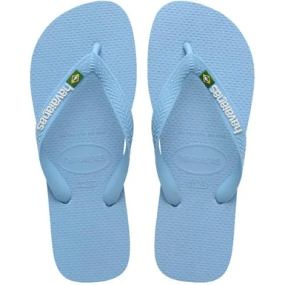 Afbeelding van Havaianas heren Brasil slipper met logo in de kleur Lichtblauw, maat: 41/42
