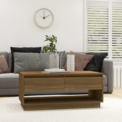 Afbeelding van Salontafel 102,5x55x44 cm spaanplaat bruin eikenkleurig
