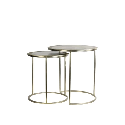 Afbeelding van Light &amp; Living Bijzettafel TALCA Ø50x52cm Goud Set van 2