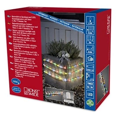 Afbeelding van LED lichtslang 9m buiten 144 fl. Warm wit, werkt op batterijen 3745 100