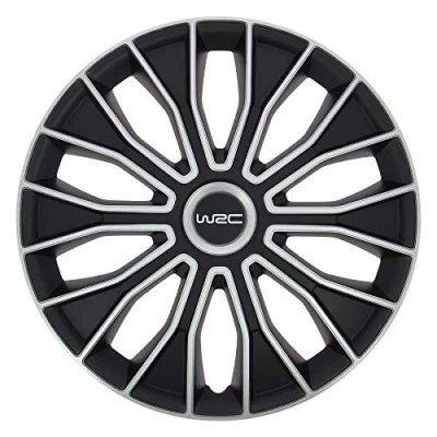 Afbeelding van WRC 007470 Wieldoppen 16 zwart/zilver