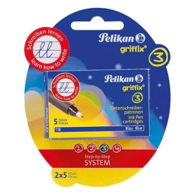 Image de PELIKAN cartouches d&#039;encre &quot;griffix&quot; pour stylo roller blister, couleur: bleu contenu: 2 boîtes pliantes de 5 pièces chacun (960575)