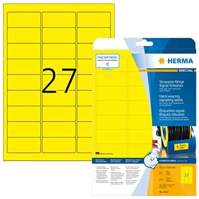 Afbeelding van HERMA printeretiketten A4, 63.5 x 29.6 mm, 675 pcs