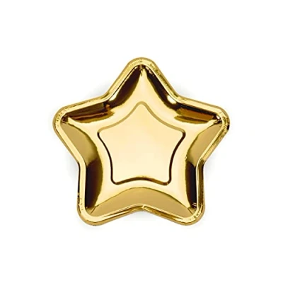 Afbeelding van &quot;&quot;&quot;Papieren borden Star, goud, 18cm (1 zakje met 6 stuks)&quot;&quot;&quot;