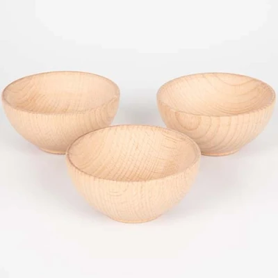 Afbeelding van Tickit houten bakjes naturel Ø 9,3 cm 3st