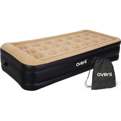 Afbeelding van AVENLI Opblaasbaar matras High Raised Twin Size Jilong Cm 196 x 97 47 Drijft Beige met geïntegreerde elektrische pomp en tas
