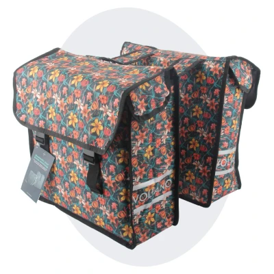 Afbeelding van Voltano Dubbele Fietstas Floral Fiesta 38 Liter Waterdicht Polyester