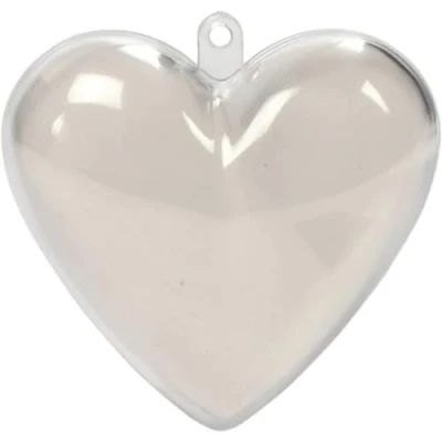 Afbeelding van Deco hart, h: 6,5 cm, transparant, 10stuks