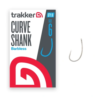Afbeelding van Trakker Curve Shank Hooks Barbless Haakmaat 6 (10 Stuks) Karperhaken