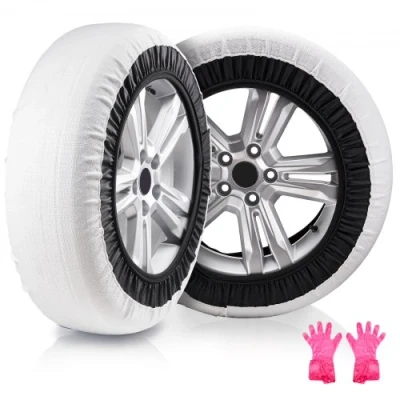 Image de VEVOR 2PCs Chaussette à Neige pour Pneu Chaîne Textile Taille L 40x44 cm
