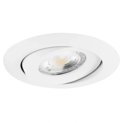 Afbeelding van Yphix Verona Inbouwspot Wit Rond Kantelbaar 1 Lichtpunt Ø 82mm Curved LEDdirect.nl