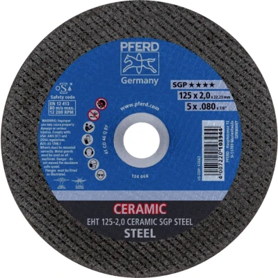 Afbeelding van PFERD EHT 125 2,0 CERAMIC SGP STEEL 61312520 Doorslijpschijf recht mm 25 stuk(s) Staal
