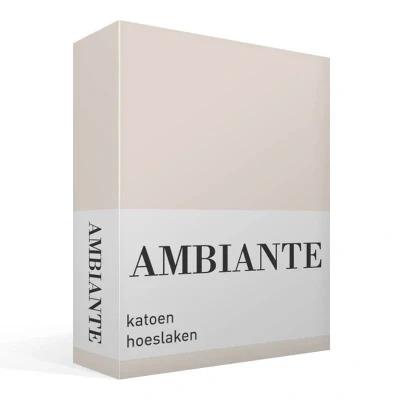 Afbeelding van Hoeslaken Lits Jumeaux 180x200 Ambiante Katoen Zand