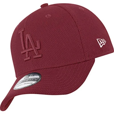 Afbeelding van New Era Los Angeles Dodgers 39thirty Stretch Cap Diamond Tonal Maroon XS S