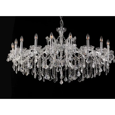 Afbeelding van LumiLamp Kroonluchter Ø 120x64 cm Transparant Ijzer Glas Hanglamp