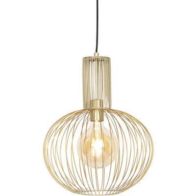 Afbeelding van QAZQA Design hanglamp goud Wire Bake