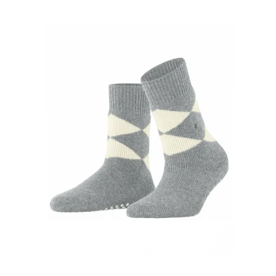Afbeelding van Burlington COSY Argyle Homepads Sokken, Dames, Maat: 36/41, Grey mel