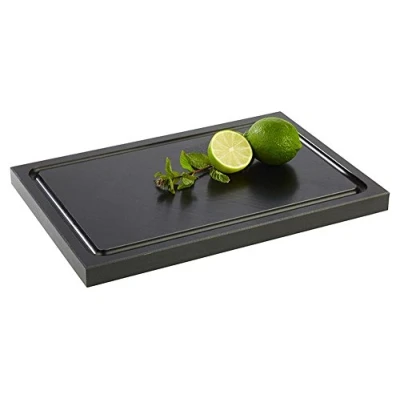 Afbeelding van Snijplank &quot;Bar&quot;, 30x20xH2 cm, zwart met sapgeul