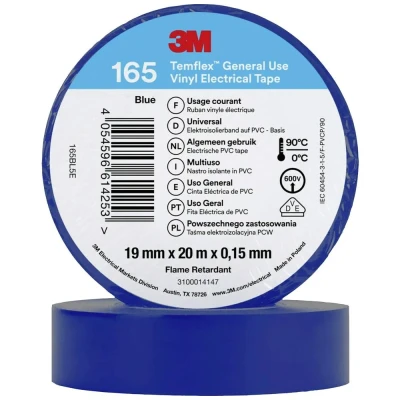 Afbeelding van 3M 165BL5E Isolatietape Blauw (l x b) 20 m 19 mm 1 stuk(s)