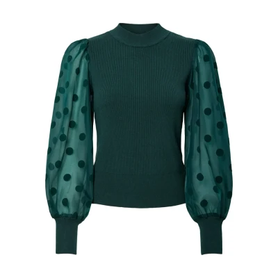Afbeelding van YAS Yasdotme Trui, Dames, Maat: XS, Dark green