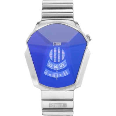 Afbeelding van Storm horloge Darth Lazer Blue Heren Zilveren band Blauwe wijzerplaat