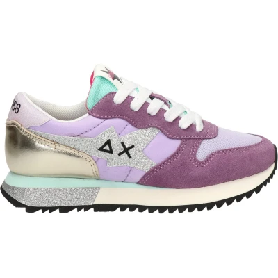 Afbeelding van Sun68 Star girl Glitter dames sneaker Lila Maat 38