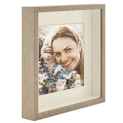 Afbeelding van BD Art 28 x cm 3D fotolijst om te vullen, voor objecten, met glas / eiken en truffel