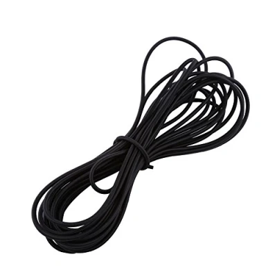 Afbeelding van Walfront 5 mm/10 mm elastisch touw, rekbaar koord onderaan touw schokbestendig voor doe het zelf handwerk (5 m zwart)