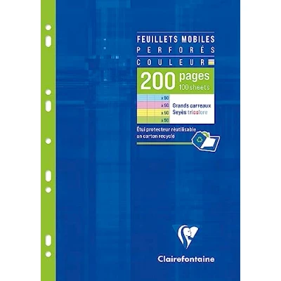 Image de Etui de 200 feuillets mobiles Clairefontaine 21 x 29,7 cm