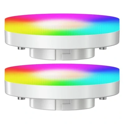 Afbeelding van ledscom.de 2 stuks GX53 LED RGB gloeilamp, warm wit koud (2900 6100 K), 6,6 W, 670 lm, 107, Smart Home, WLAN, Alexa, mat
