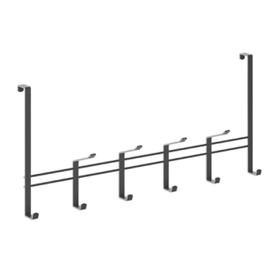 Afbeelding van Metaltex Kapstok voor opdekdeur van 2 cm Zwart 44,5x20,5 10 haken