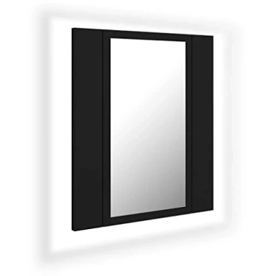 Afbeelding van vidaXL Spiegelkast voor badkamer, led, zwart, 40 x 12 45 cm, acryl