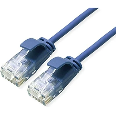 Image de Roline Cordon de raccordement RJ 45 (M) pour 50 cm UTP CAT 6a sans halogène, moulé bleu