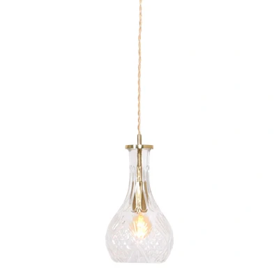 Afbeelding van Mexlite Grazio glass hanglamp E27 (grote fitting) messing