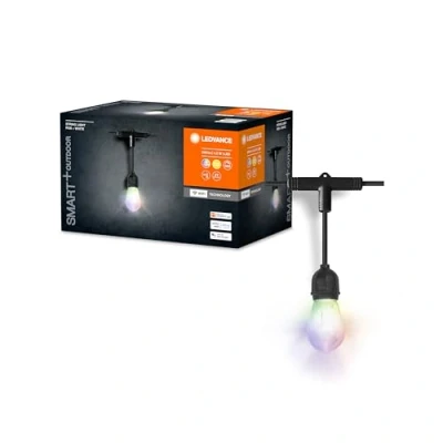 Afbeelding van LEDVANCE SMART+ outdoor WiFi lichtsnoer, 4,5W, 240lm, zwart, warm wit licht (3000K) &amp; RGB met 16 miljoen kleuren, app bestuurbaar, compatibel Amazon, Google, IP44