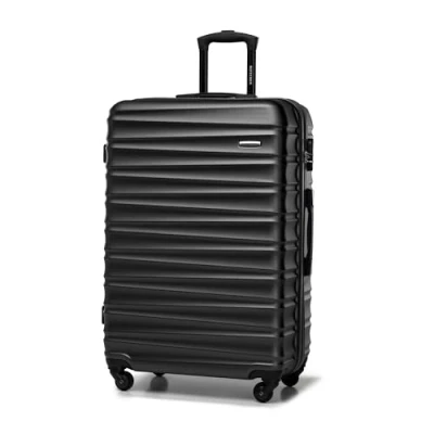 Image de WITTCHEN Valise de voyage Bagage à main cabine rigide ABS 4 roulettes pivotantes Serrure combinaison Poignée télescopique GROOVE Line Taille L Noir Brussels Airlines/Ryanair/TUI fly Belgium