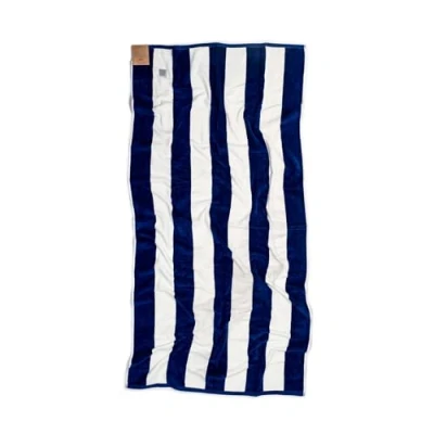 Afbeelding van MOMOMUS grote strandhanddoek van 100% fluwelen katoen, huttenstrepen, zacht en ultra absorberend, katoen voor zwembad, blauw, 90 x 180 cm
