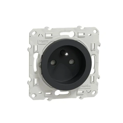 Afbeelding van Schneider Electric S540059 Odace stopcontact, 2 polig, aarding, antraciet