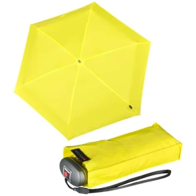 Afbeelding van Knirps Reiszakparaplu, Geel., [IN] Inferred de stijl van paraplu is &quot;compact&quot; of &quot;reis&quot; gebaseerd op zijn kleine formaat, lichtgewicht en draagbaar ontwerp, dat vaak met deze stijlen wordt
