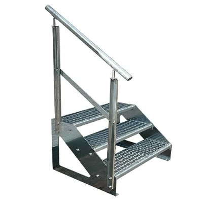 Afbeelding van Kaminbau Mierzwa Roostertrap, vrijstaand, 3 treden, premium kwaliteit, breedte 600 mm, hoogte 57 cm, weerbestendig, voor de tuin