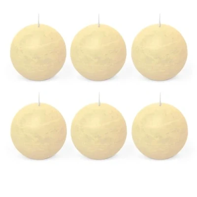 Afbeelding van Spaas Rustieke bolkaars 80 mm ivoor 6ST