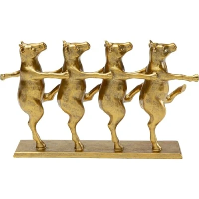 Afbeelding van KARE Dansende koeien decoratief beeldje, goudkleurig, polyresin, H 23 cm