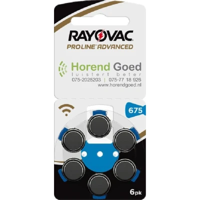 Afbeelding van Rayovac Proline Advanced hoortoestel batterij P675 Blauwe sticker Horend Goed