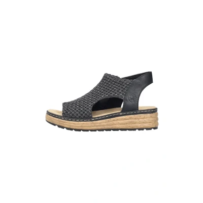 Afbeelding van Rieker Sandalen met plateauzool, Dames, Maat: 42, Schwarz Schoenen