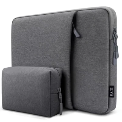 Afbeelding van ZYB Hoes 15,6 laptoptas, 15 inch laptophoes voor Notebook Lenovo Thinkpad Ideapad Dell HP Acer ASUS Chromebook 2019 2023 Mac Pro 16 M2 M1 beschermtas donkergrijs