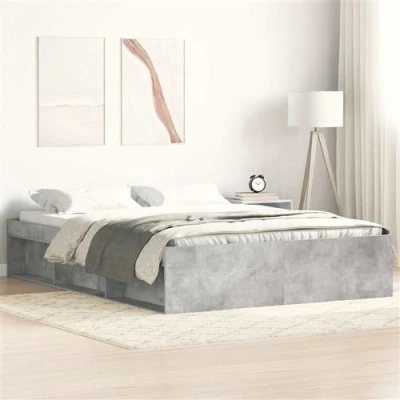 Afbeelding van Bedframe Bruineikenkleurig 140X200 cm 150 x 200 / Betongrijs