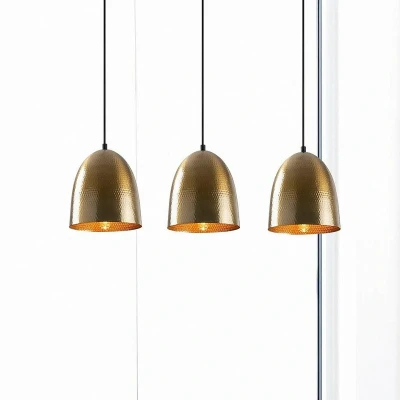 Afbeelding van Tattoo 6172 hanglamp, antiek goud, metaal, 3 lamps lang