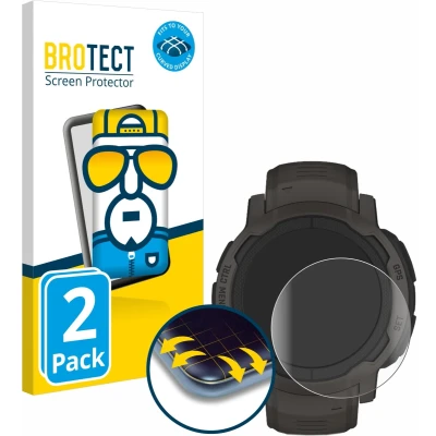 Afbeelding van BROTECT Screenprotector voor Garmin Instinct 2 / Solar Folie Beschermfolie transparant volledig dekking (2 Stuks)